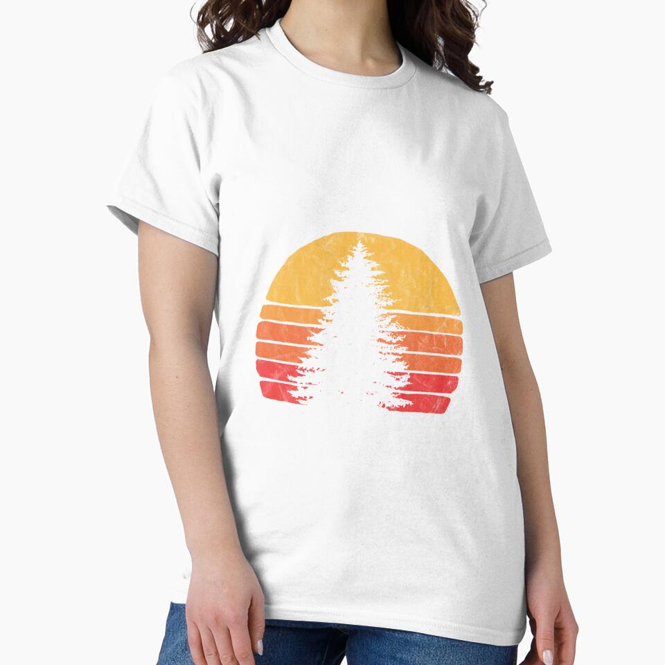 Solitary Pine Tree Sun - Vintage Retro Outdoor Graphic by TomAScott27