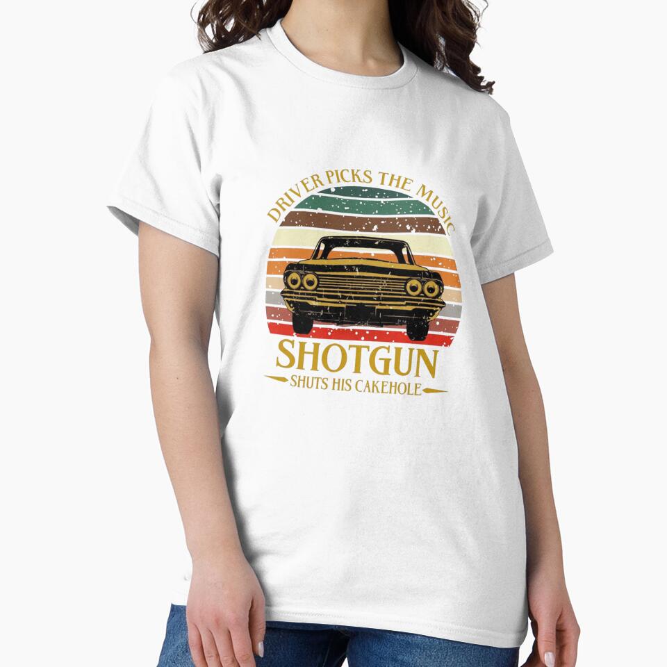 Driver Picks The Music — Funny Shotgun Car Quote Vintage Sunset Design by Colorful-Garden