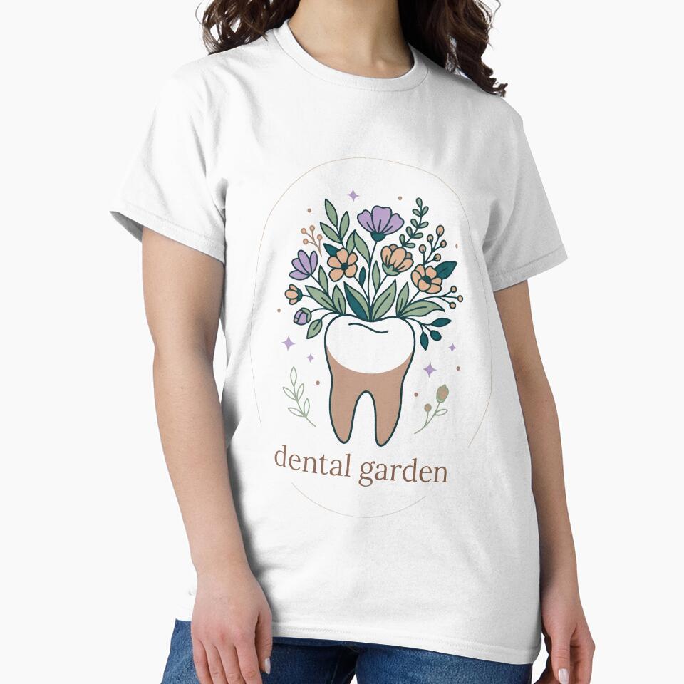 Dental Garden Tooth Wildflowers Aesthetic Gift Design by Dantin