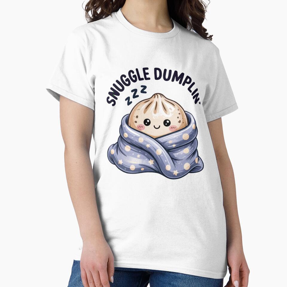 Snuggle Dumplin' – Cozy Sleeping Kawaii Dumpling Design by EmeraldeaArt