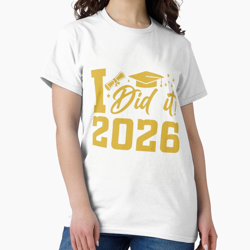 I Did It Class of 2026 Graduation Gold Aesthetic Senior Gift by haitrieuic96