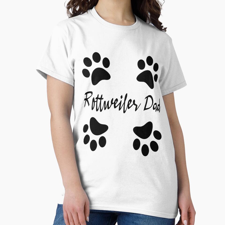 Rottweiler Dad Paw Prints Dog Lover Gift by SoyLamderma