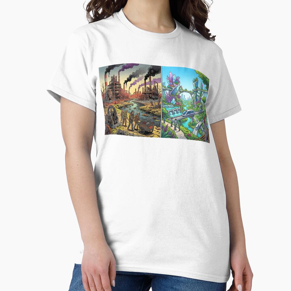 Two Futures: Industrial Dystopia vs Green Utopia Art by Daniela`s shop