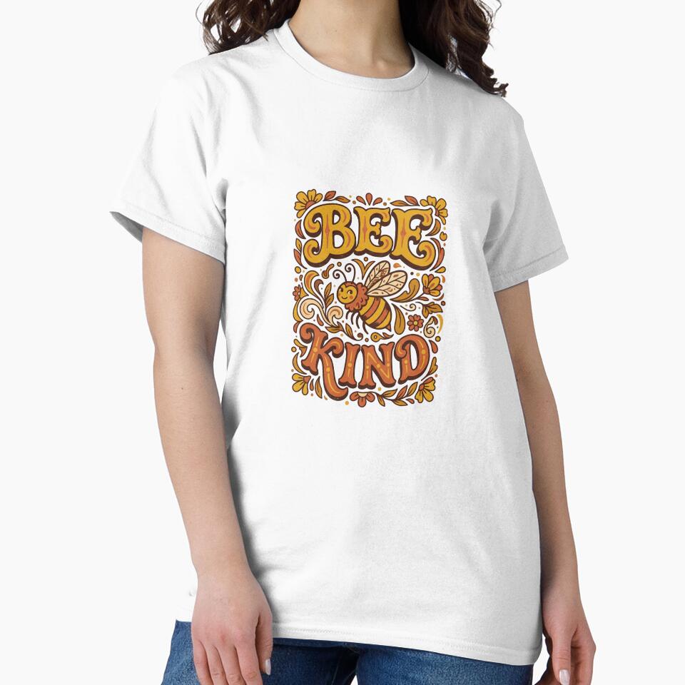 Retro 70s Bee Kind Eco Friendly Honeybee Activism by PictoVibe