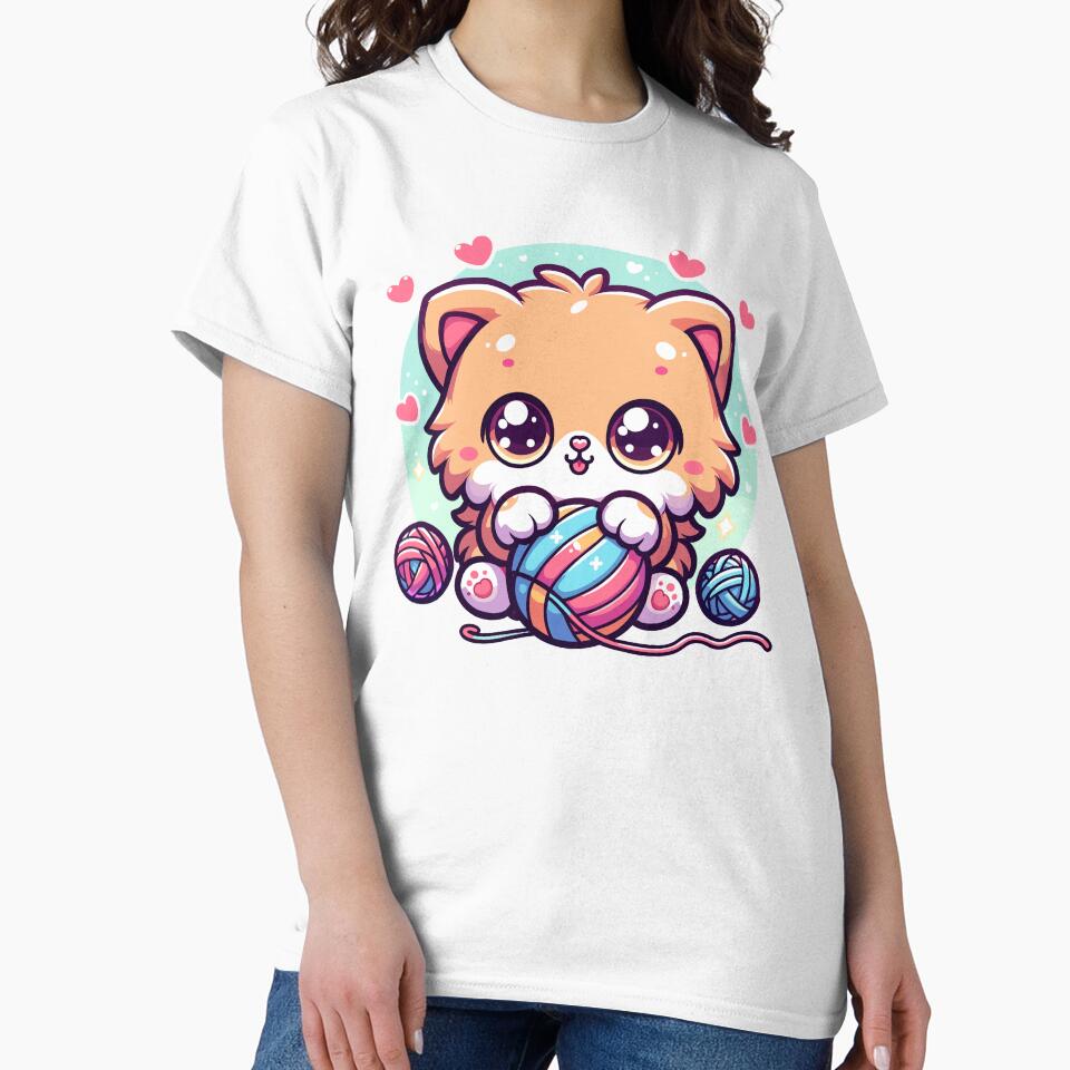 Cat Playing With Yarn Cozy Cat Lover Gift Design by CyfroweMysli