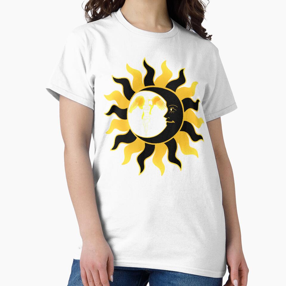 Eagle Yoga Pose With  Moon And Sun by TeesFashion