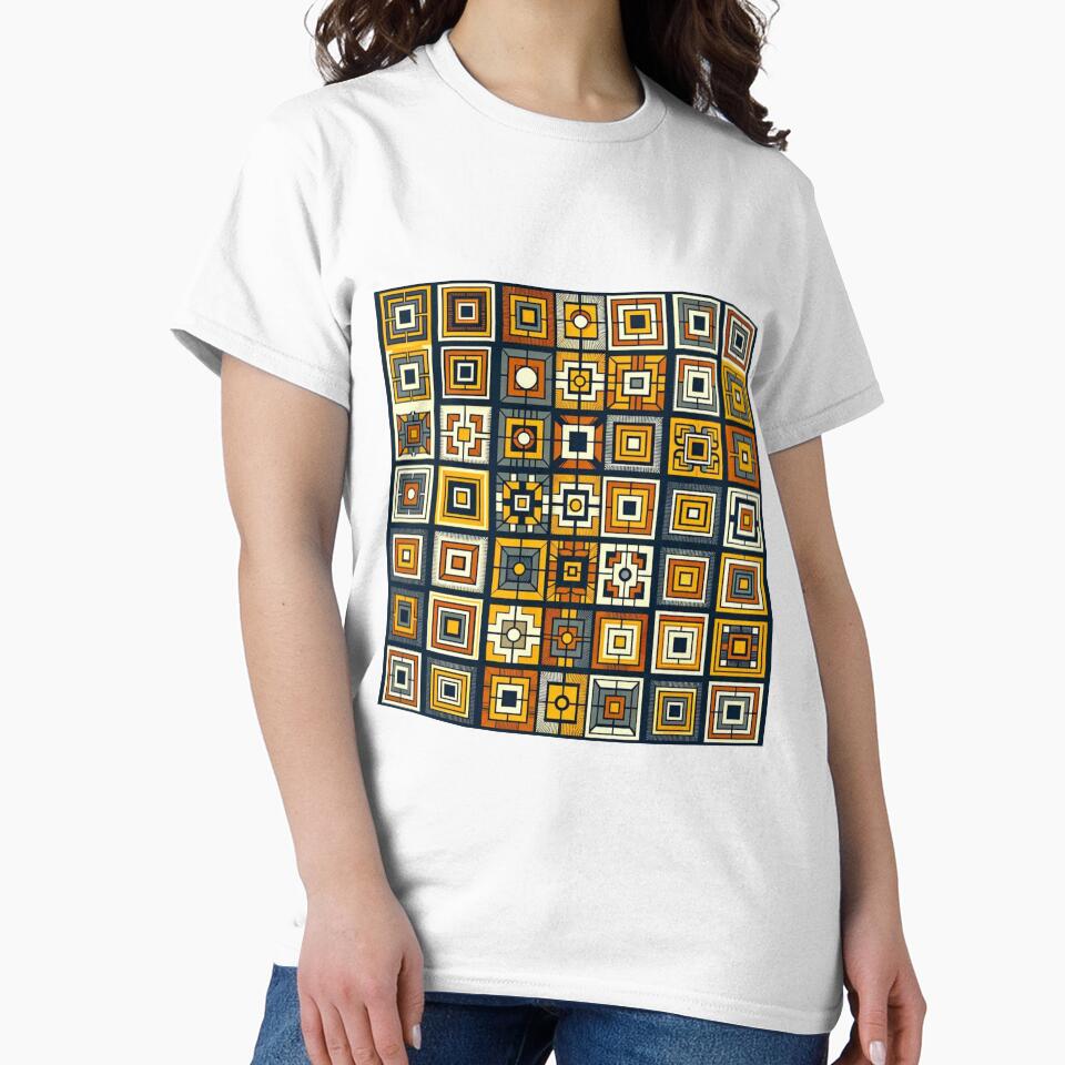 Orange and gray vintage square design by Blessinger77