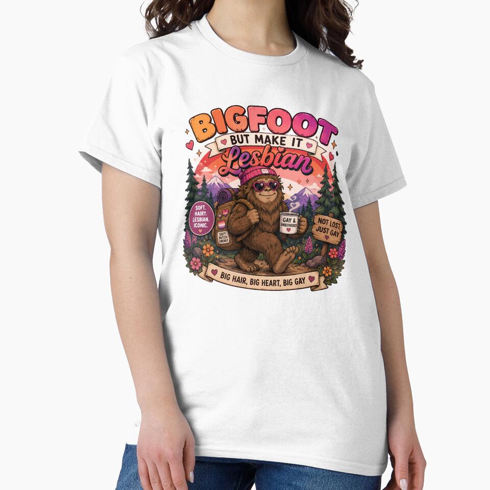 Bigfoot But Make It Lesbian | Pride Creatures Collection | LGBTQ Mascots | Emotional Support Animals | Cute Queer Stickers by VectorJoy