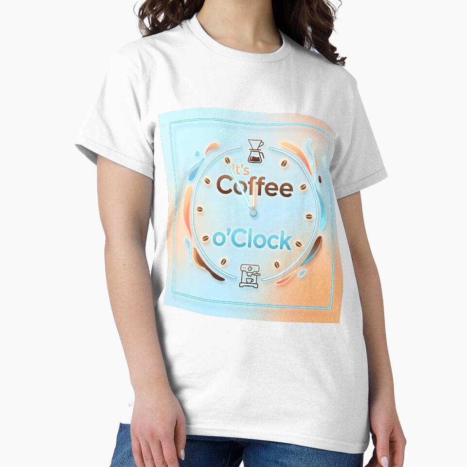 Modern Minimalist It's Coffee o'Clock Design by Sybille-Yates