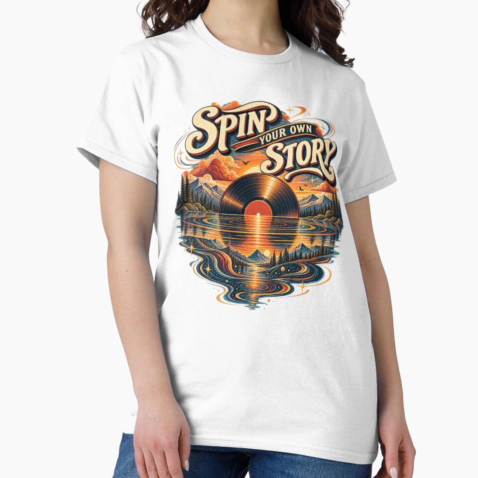 Spin Your Own Story – Vinyl Sunset Reflection by Golden Era Studio