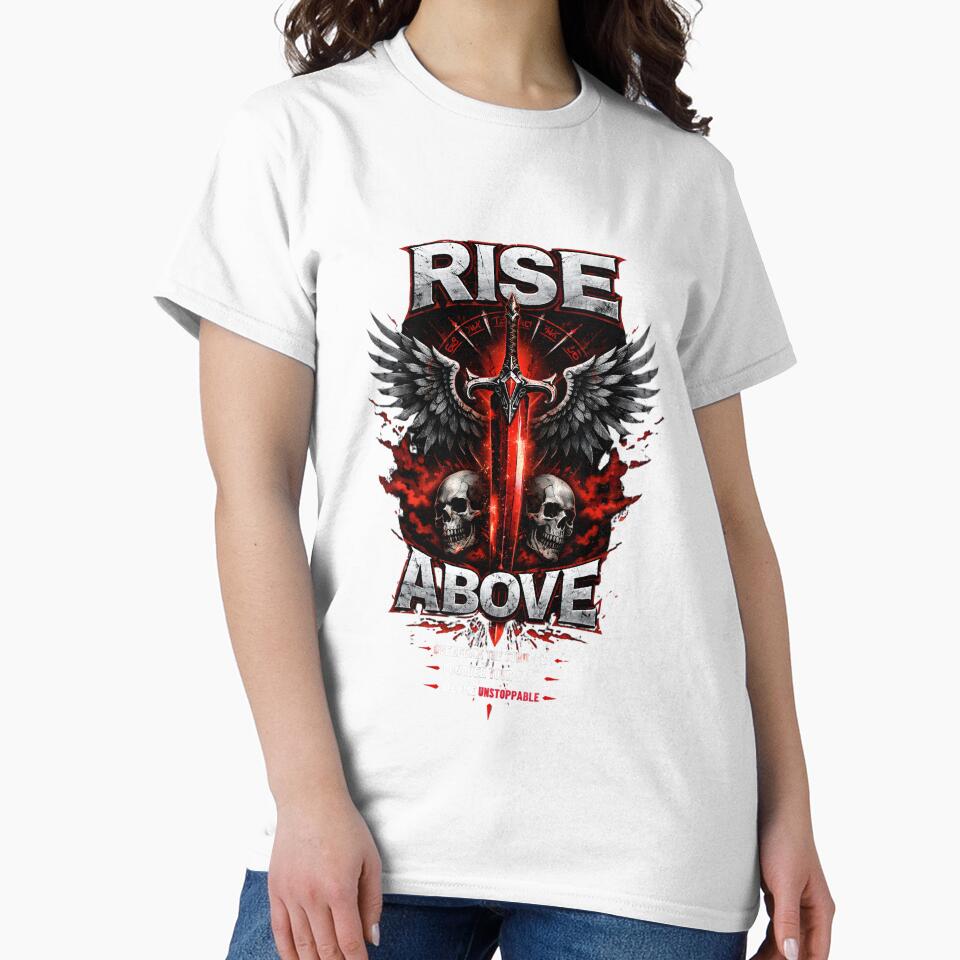 Rise Above Sword Streetwear Graphic Design by GOUR FASHION