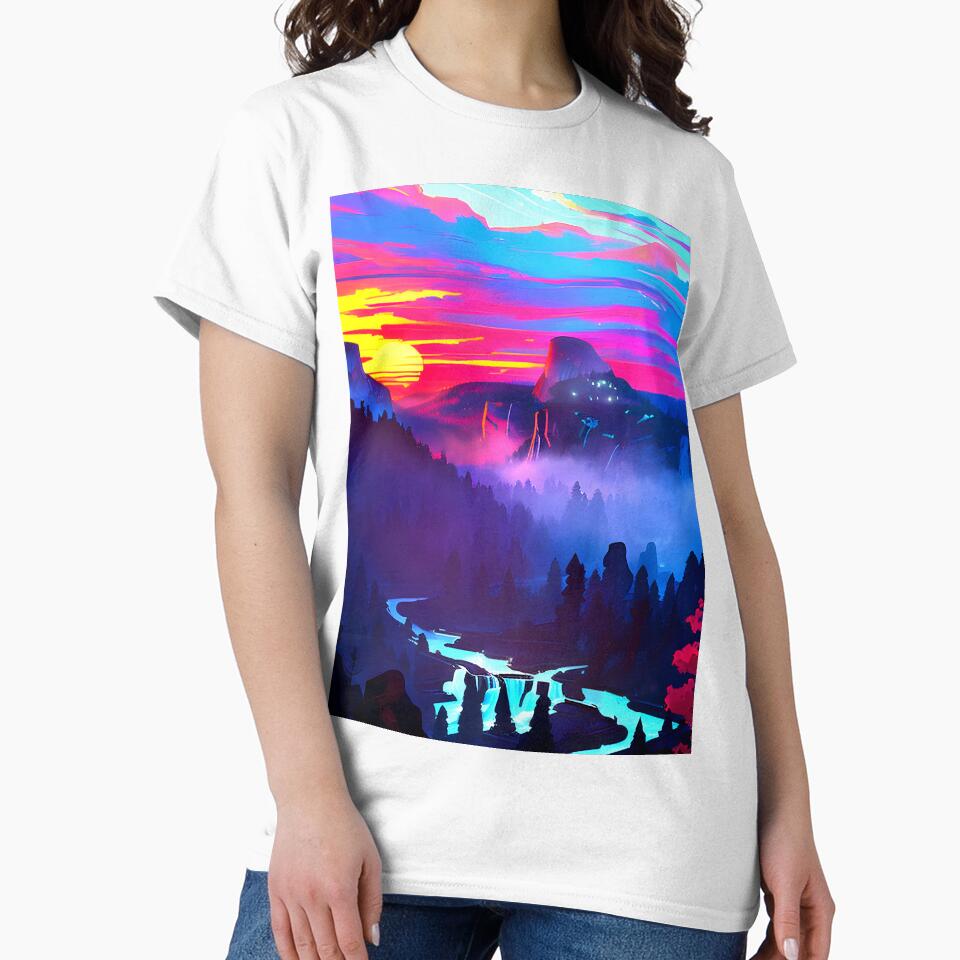 Experience the Beauty of Nature with a Minimalist Mountain River View Print by supeart