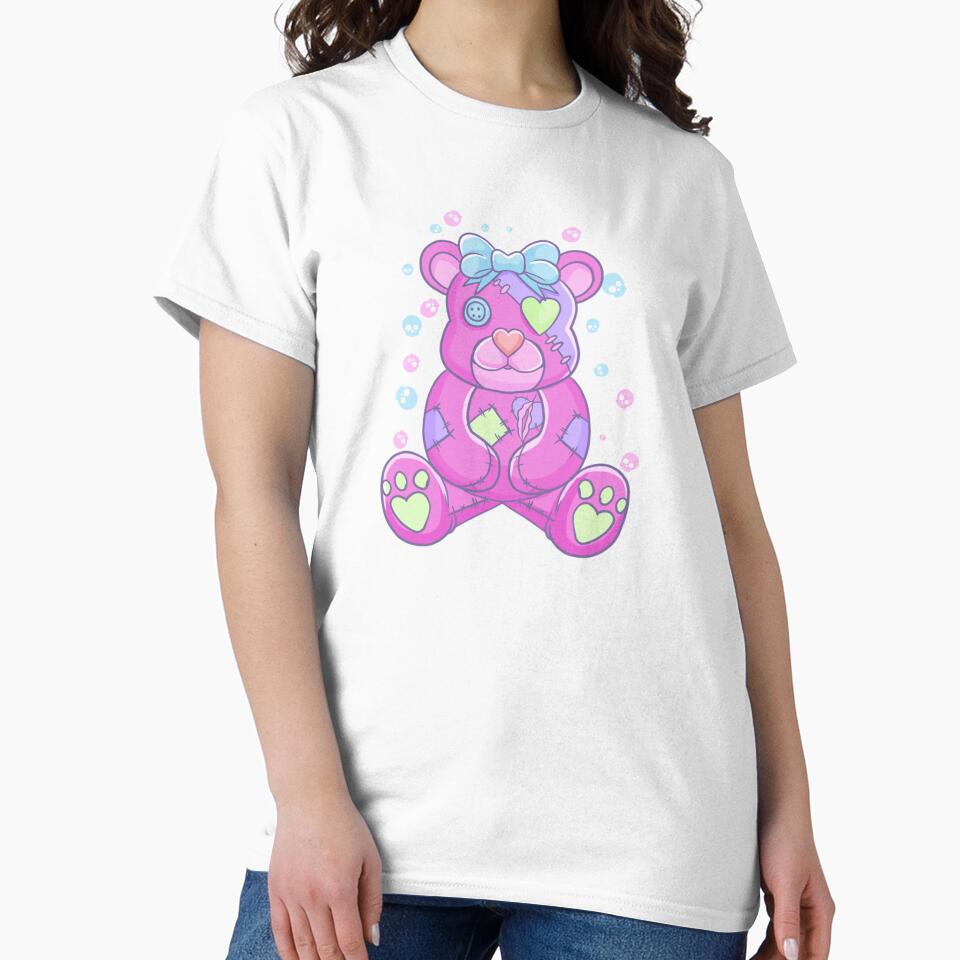 PASTEL GOTH TEDDY BEAR STUFFED ANIMAL GOTH by sobriowslen