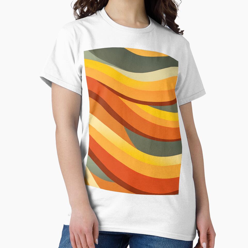 Retro Earthy Wavy Stripe Pattern by SassyArtistry