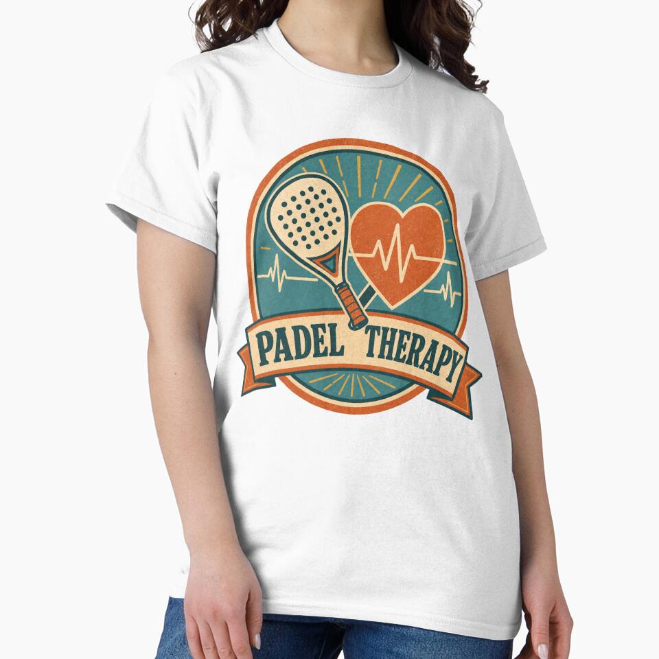 Padel Therapy Retro Racket and Heart Badge by BoosterShop
