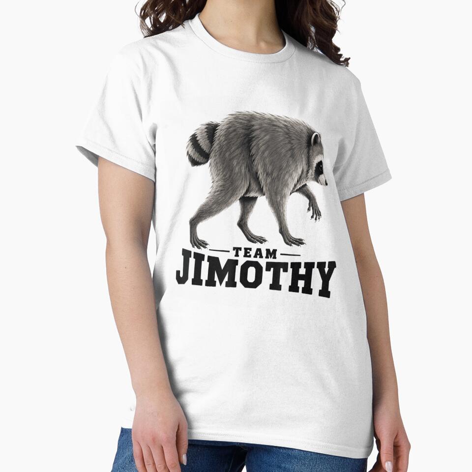 Team Jimothy Funny Raccoon Fan Club Vintage Wildlife Mascot Design by DienesAngele