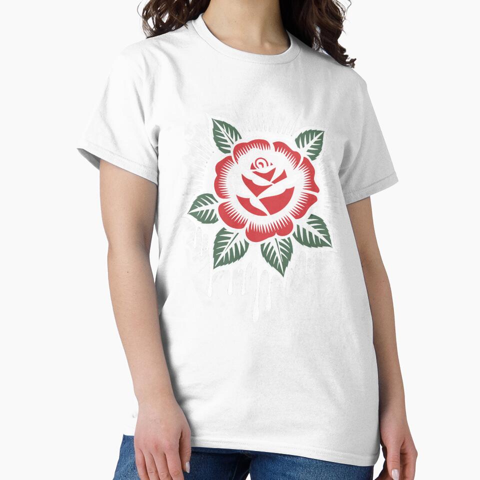Rose Head Starburst Drip Tattoo Art Gothic Floral Design by Say It With Ink