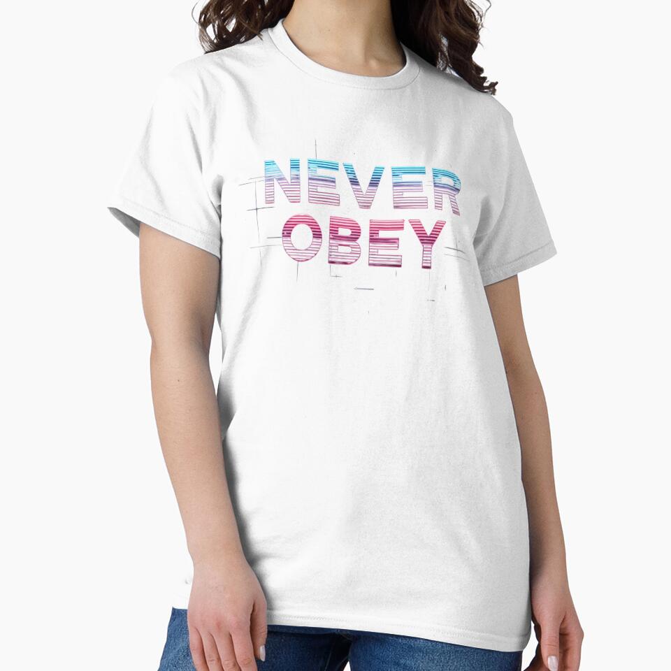 Never Obey – Neon Retro Futuristic Typography by SajQ