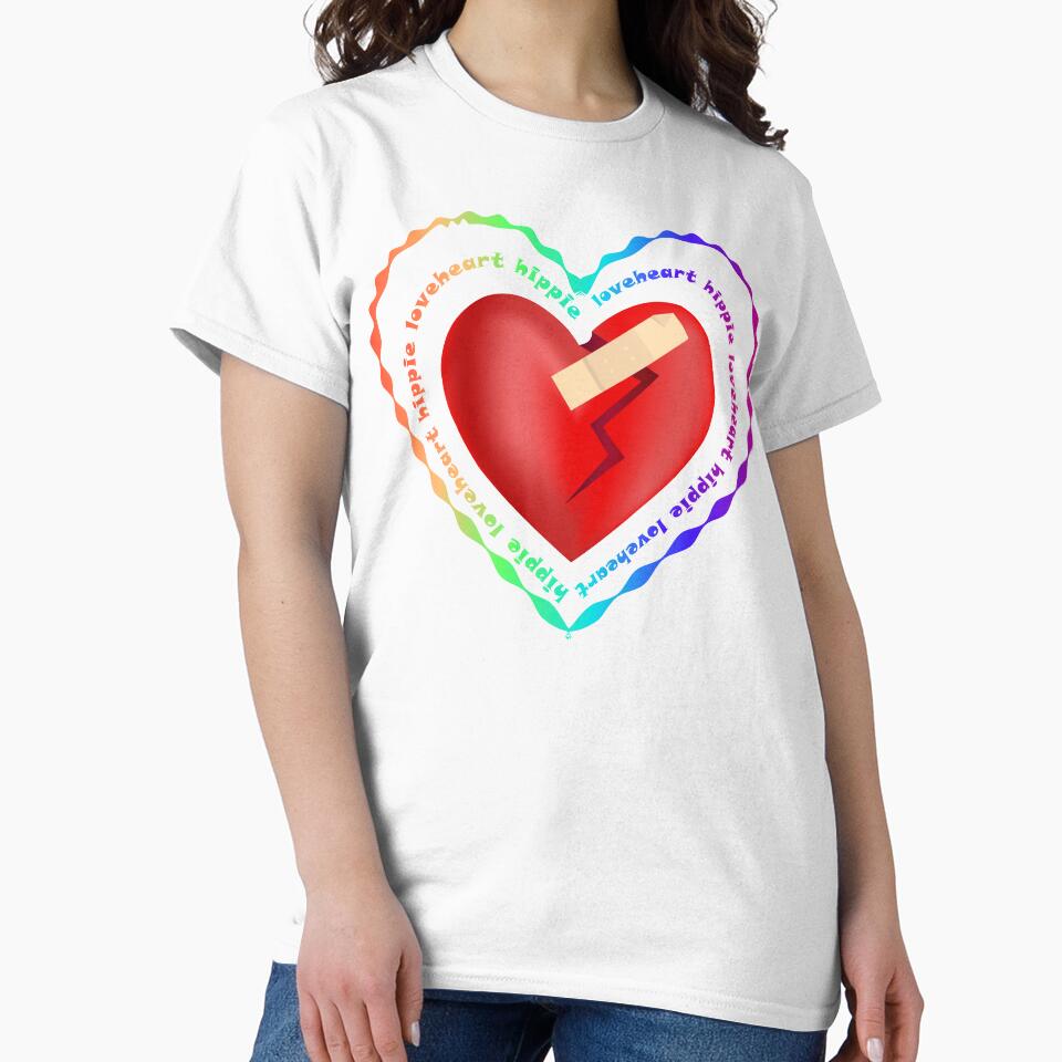 Hippie loveheart rainbow typography by CutieBlue