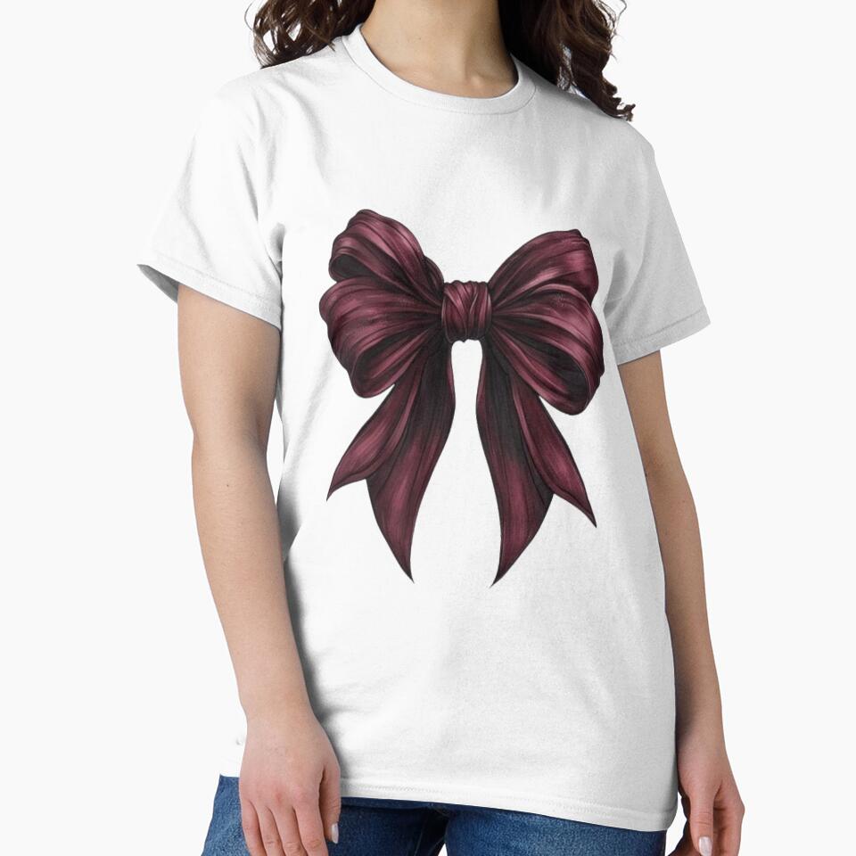Burgundy Satin Bow – Coquette Aesthetic Design by FloraMyst
