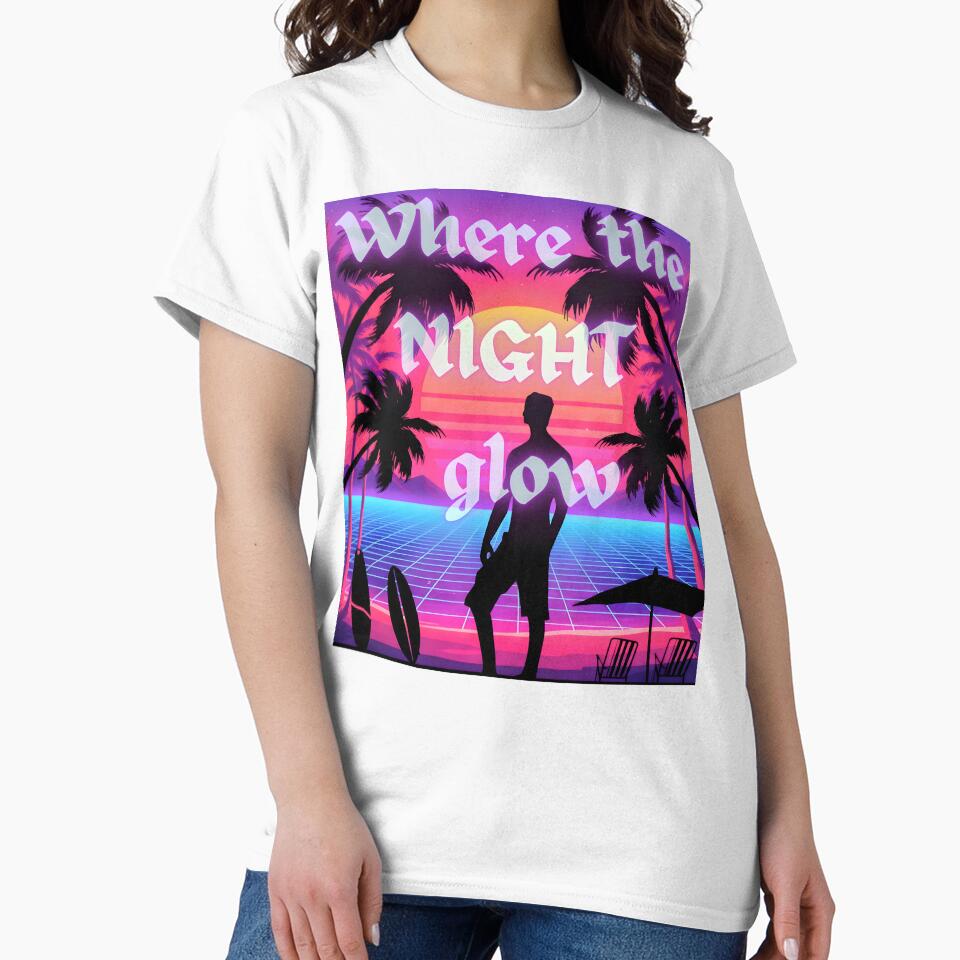 Where the Night Glow – Retro Sunset Vaporwave Beach Aesthetic by ArvionStudio
