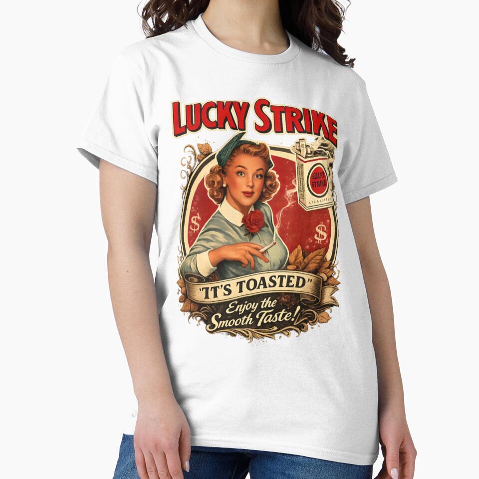Lucky Strike Vintage Pin-Up Girl Retro Tobacco Style Graphic by CatLovers Studio