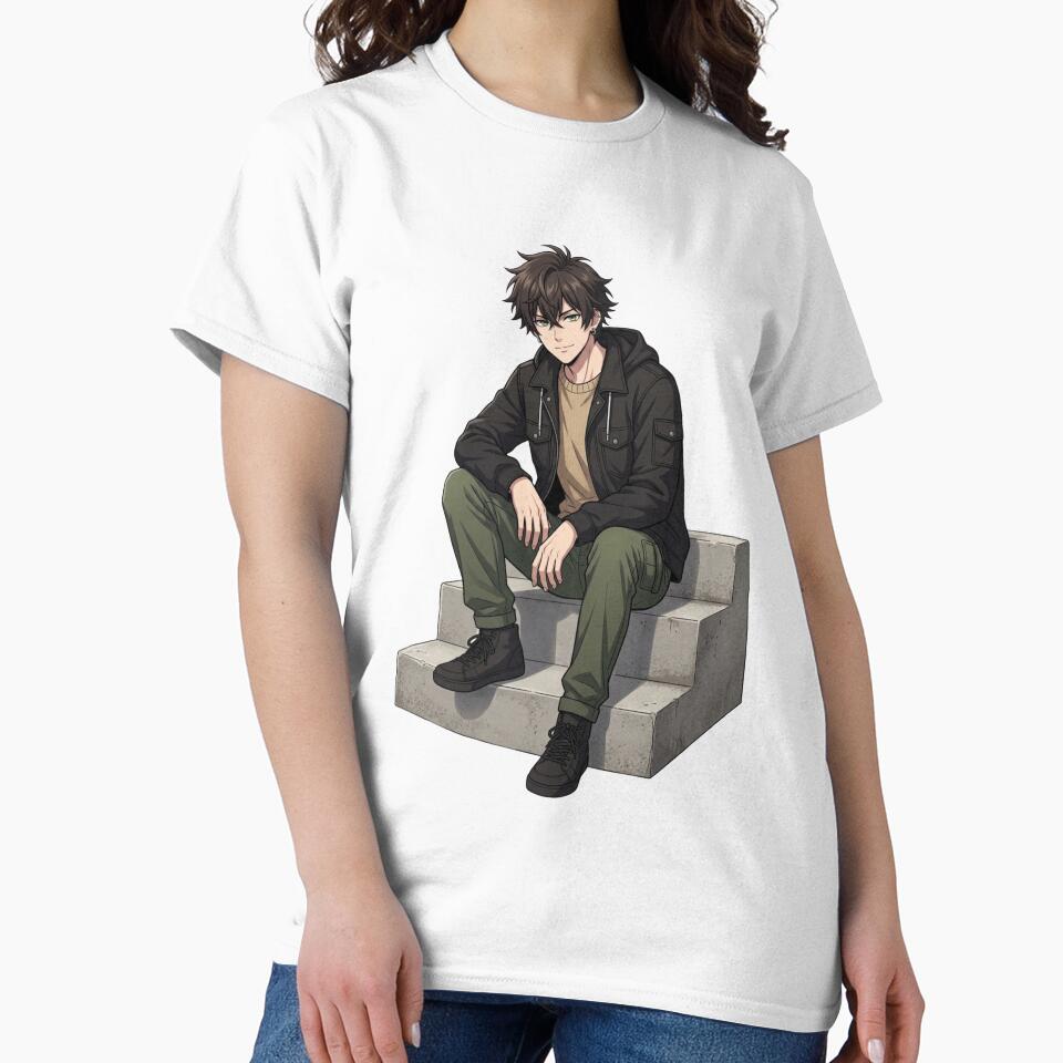 KAIRO Sitting Anime Streetwear Character – Urban Chill Style by Brightstudio00