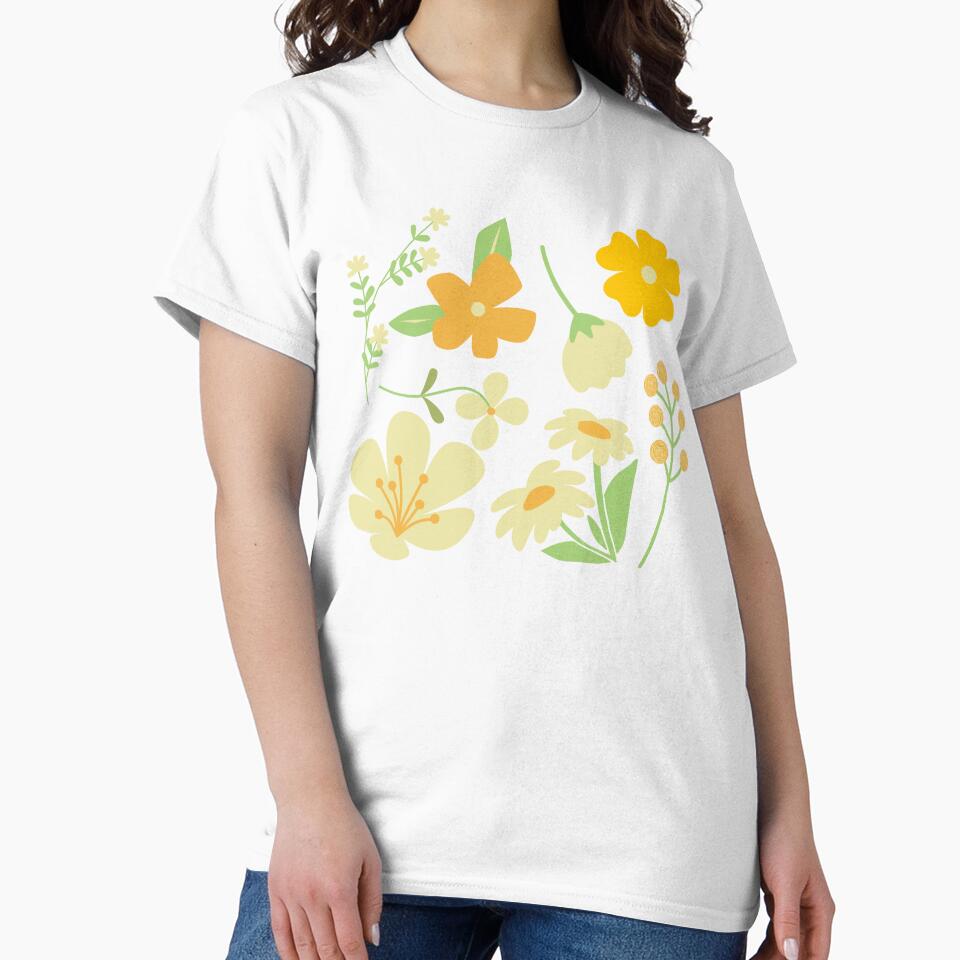 Lispe Boho Retro Floral Design – Warm Yellow Wildflower Vibes by Lispe-Designs