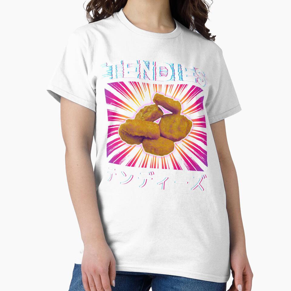 Vaporwave Tendies Chicken Tenders Japanese Pop Art 80s Food Lover Funny by alenaz