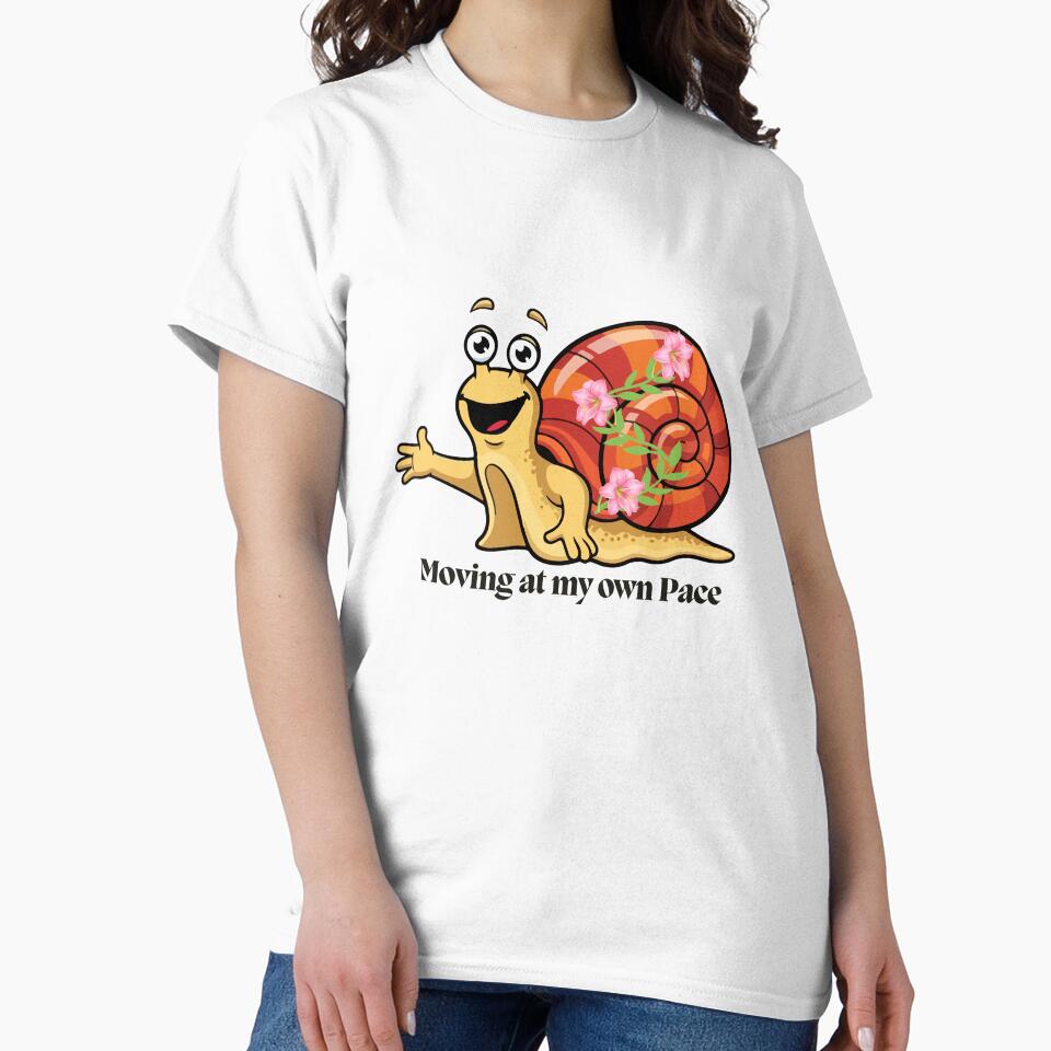 Floral Snail Sticker | Moving At My Own Pace Positive Quote Art by Pandey14