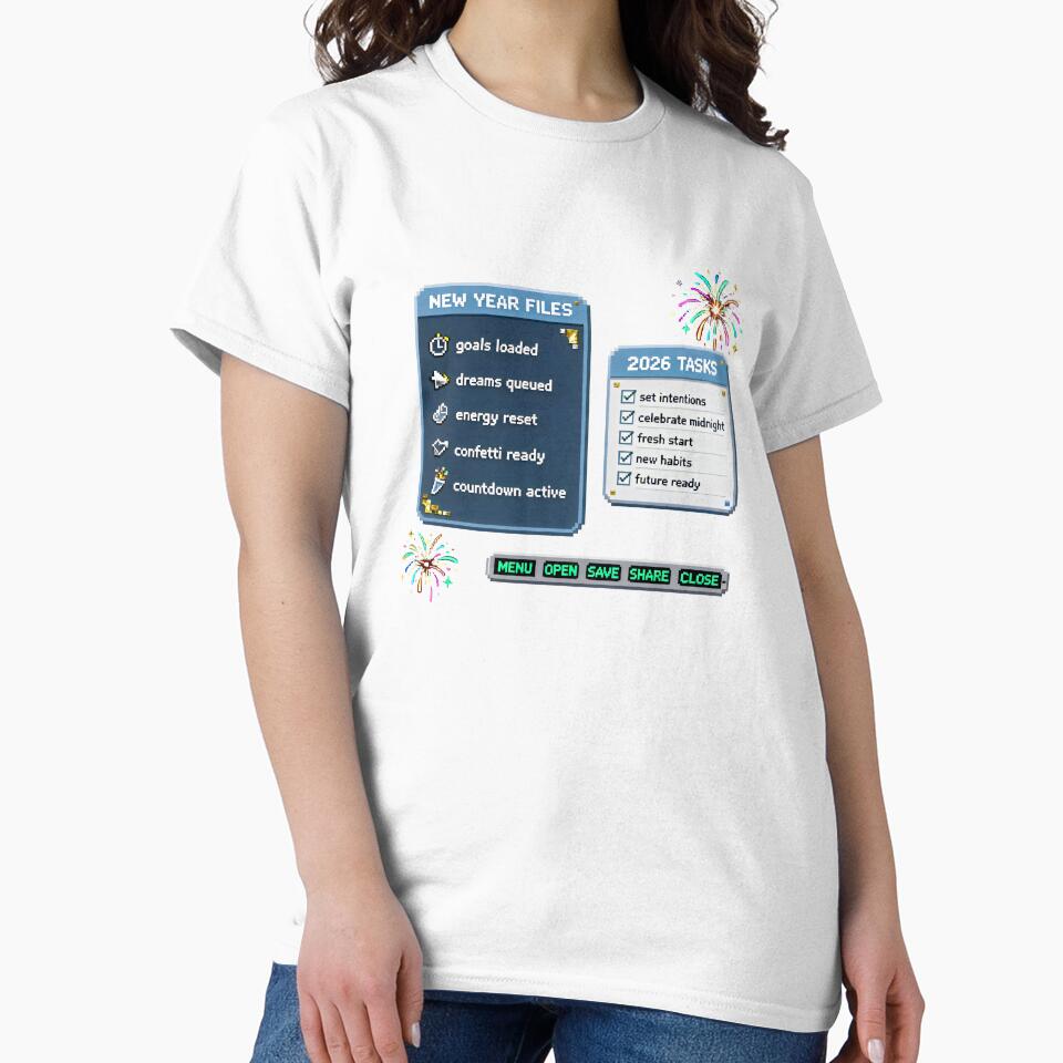 New Year Pixel Interface Design with 2026 Tasks and Retro Celebration Files by SplashTastic