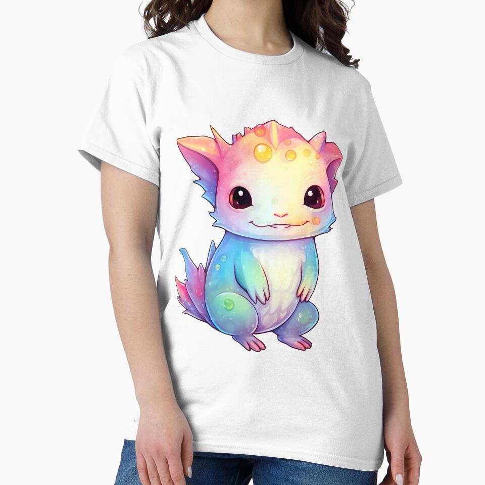 Rainbow Axolotl Cute Little Kawaii Creature - Pink Animals by Alcyonian