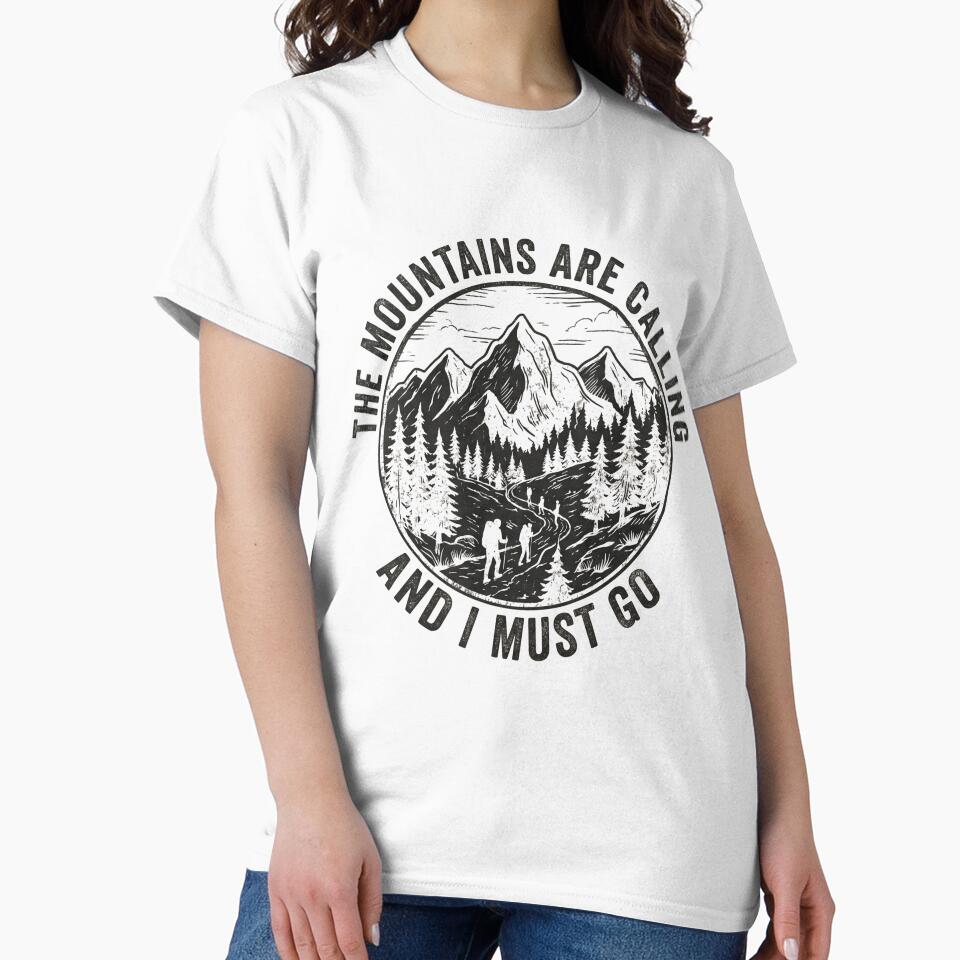The Mountains Are Calling And I Must Go Vintage Hiking Shirt by Kindred Corner