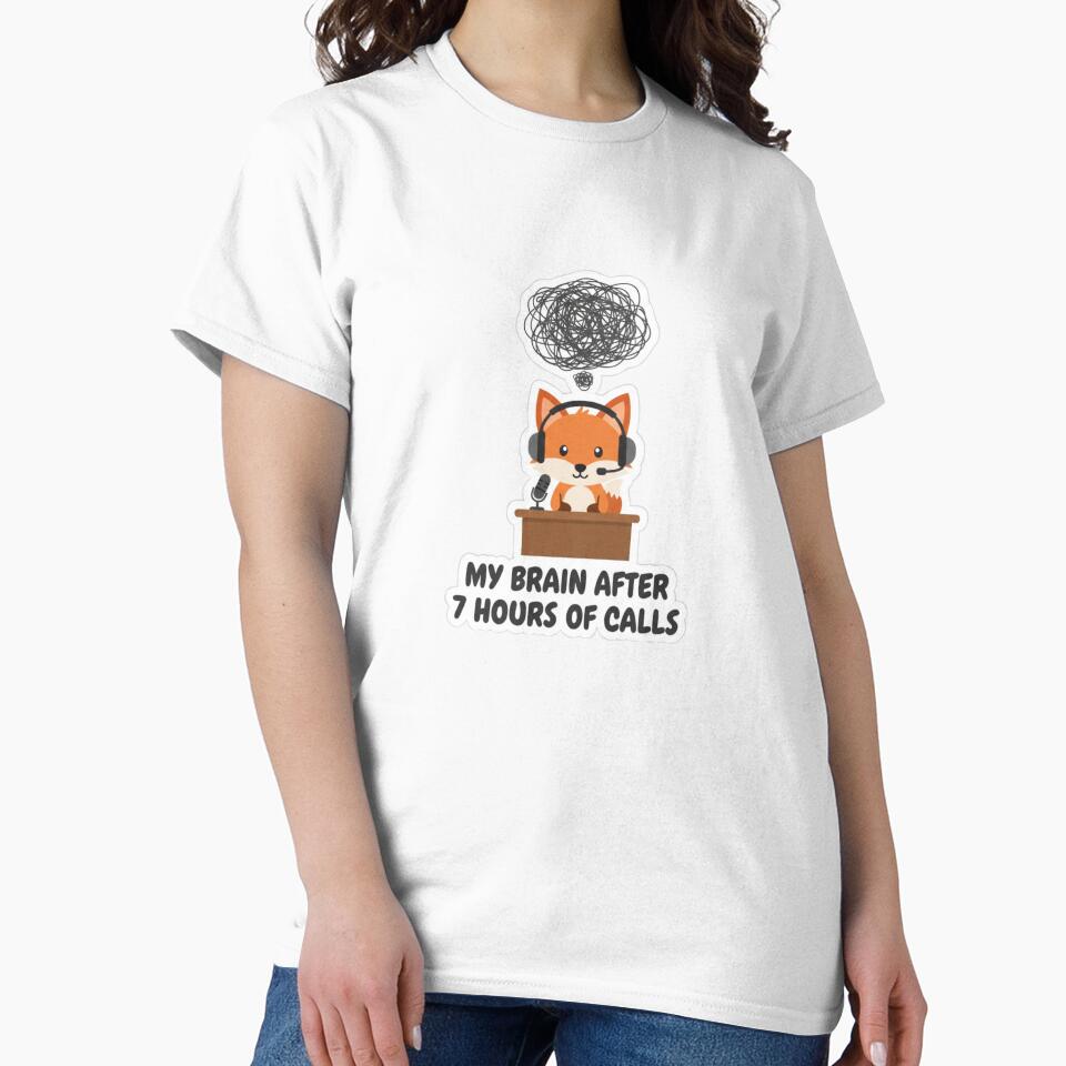 My Brain After 7 Hours of Calls Funny Remote Work Sticker Cute Office Burnout by ZYNORAworld
