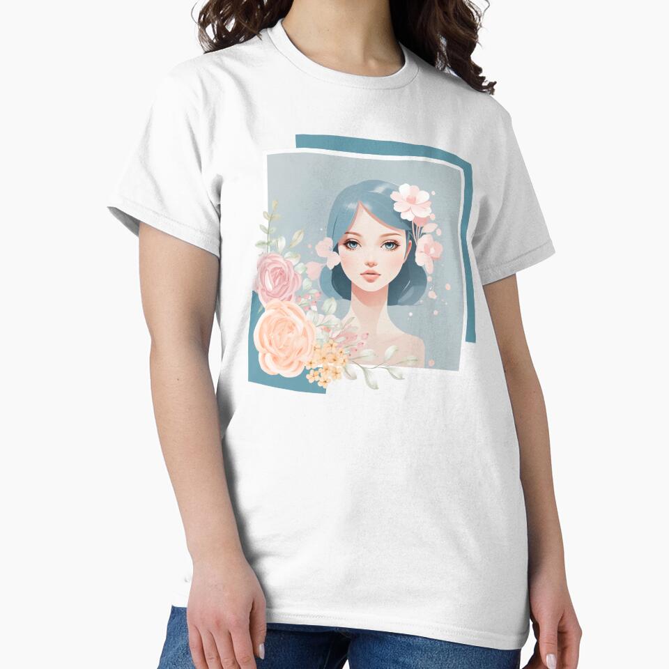 Beautiful woman with babyblue hair, pastel tones by Piano-pn