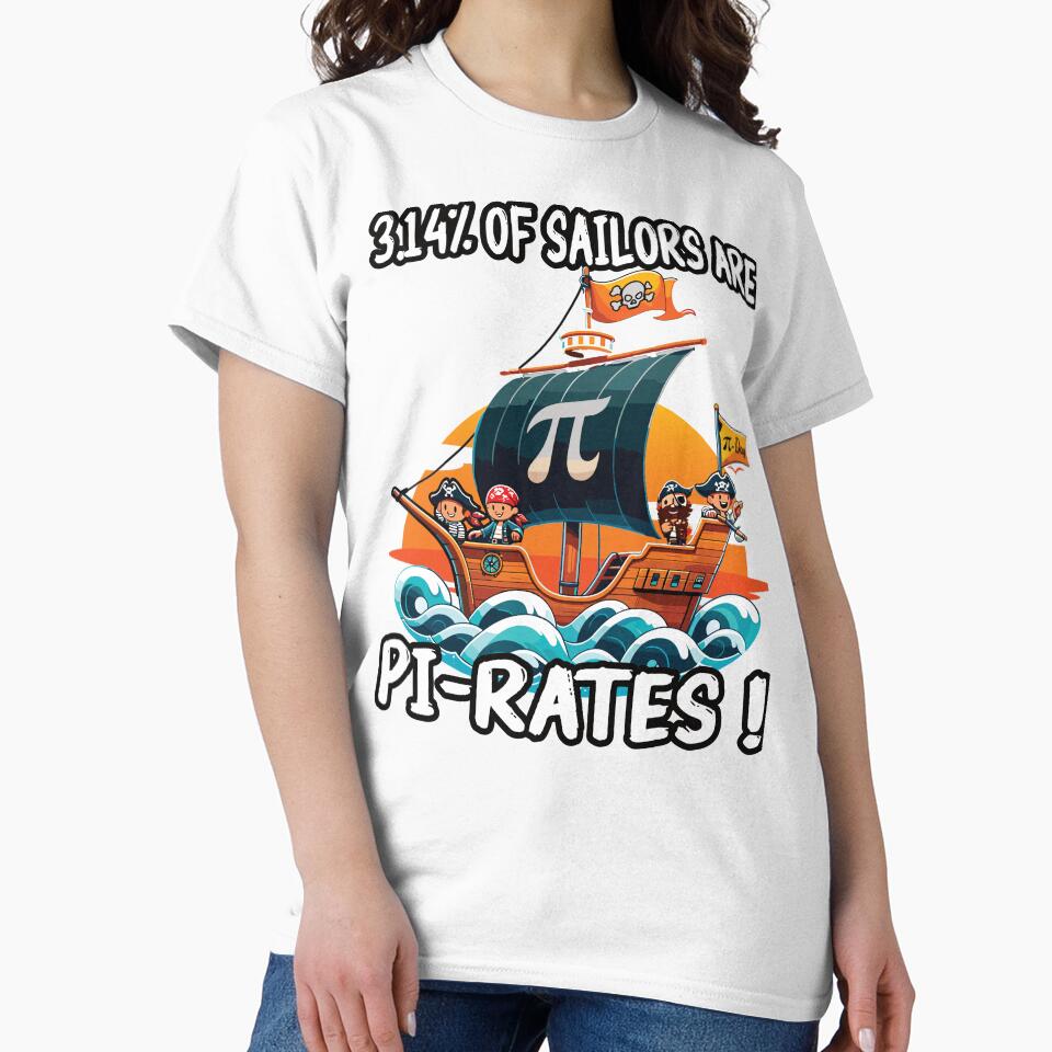 Pi Day 3.14 Pirate Style Math Symbol Fun Design by Thomas Remmers