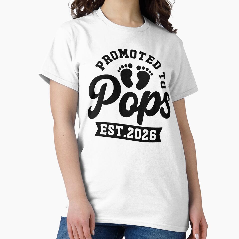 Promoted To Pops est. 2026 Soon To Be Pops 2026 Expecting Father Announcement by gunaone-design