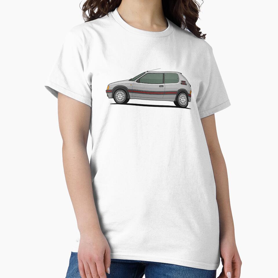 Peu geot 205GTi 1.6 Graphic Illustration - Silver by RJWautographics