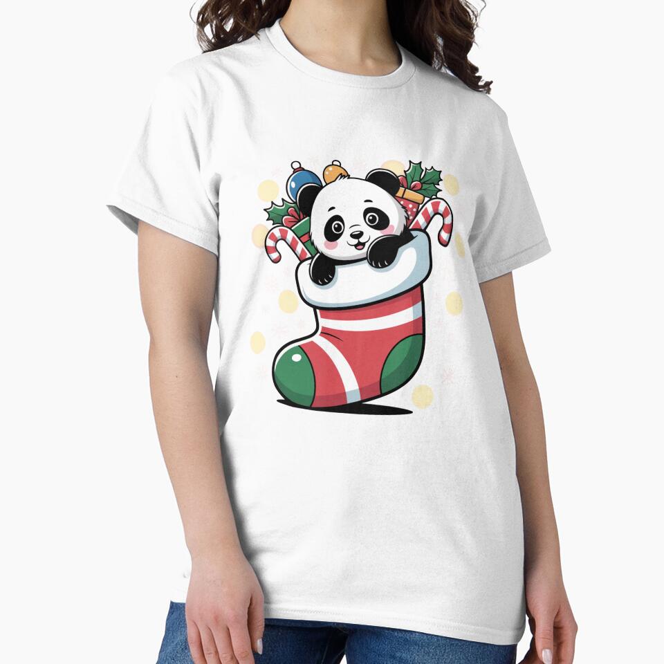 Panda in Christmas Stocking by NicolasGlowArt
