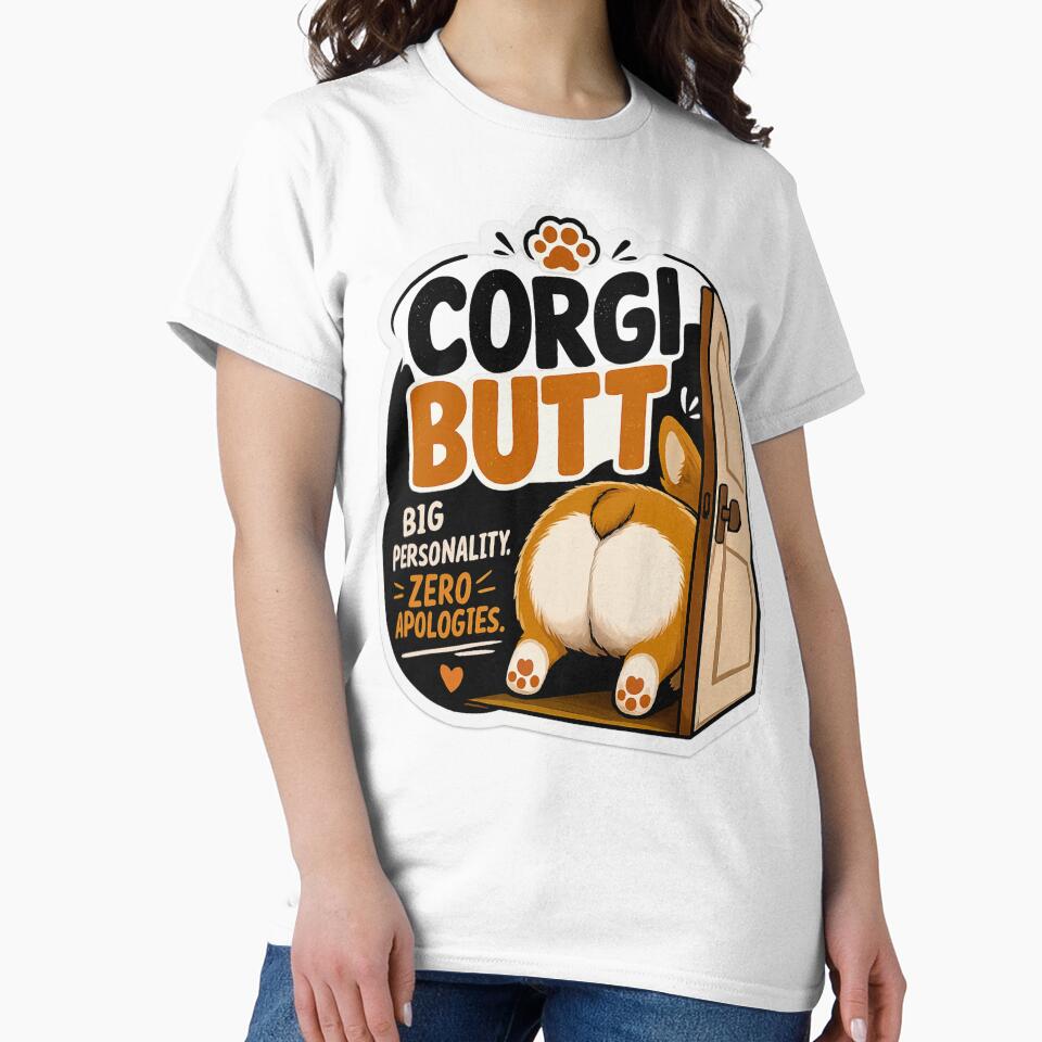 Corgi Butt Big Personality Sticker - Zero Apologies, Funny Corgi Humor, Bold Dog Lover Gift, Pembroke Welsh Corgi Art, Wave Time by Wave time