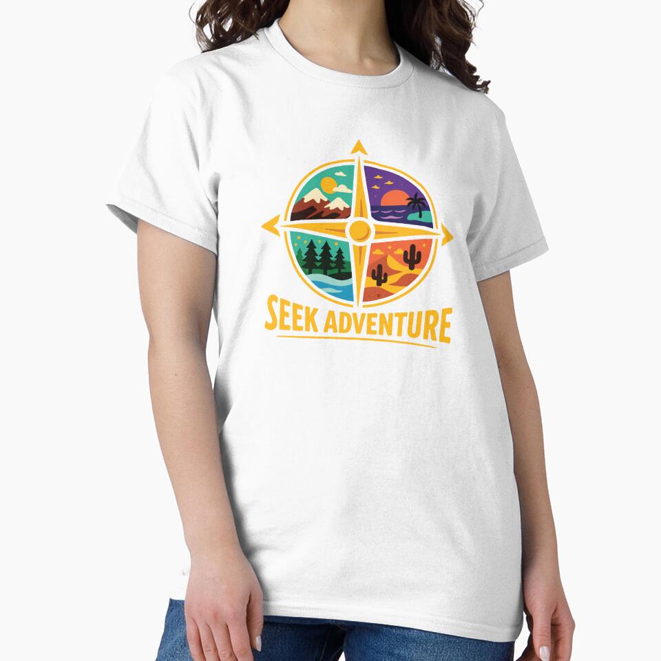 Seek Adventure Compass – Travel & Nature Explorer Design by PrintMastery