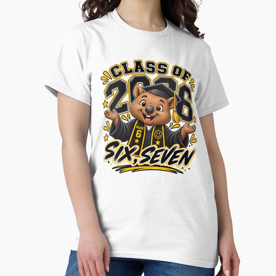 Class of 2026 Funny Graduation Shirt | Grade 6 Wombat 2026 T-Shirt | Graduate Gift by MotivatEd Learners