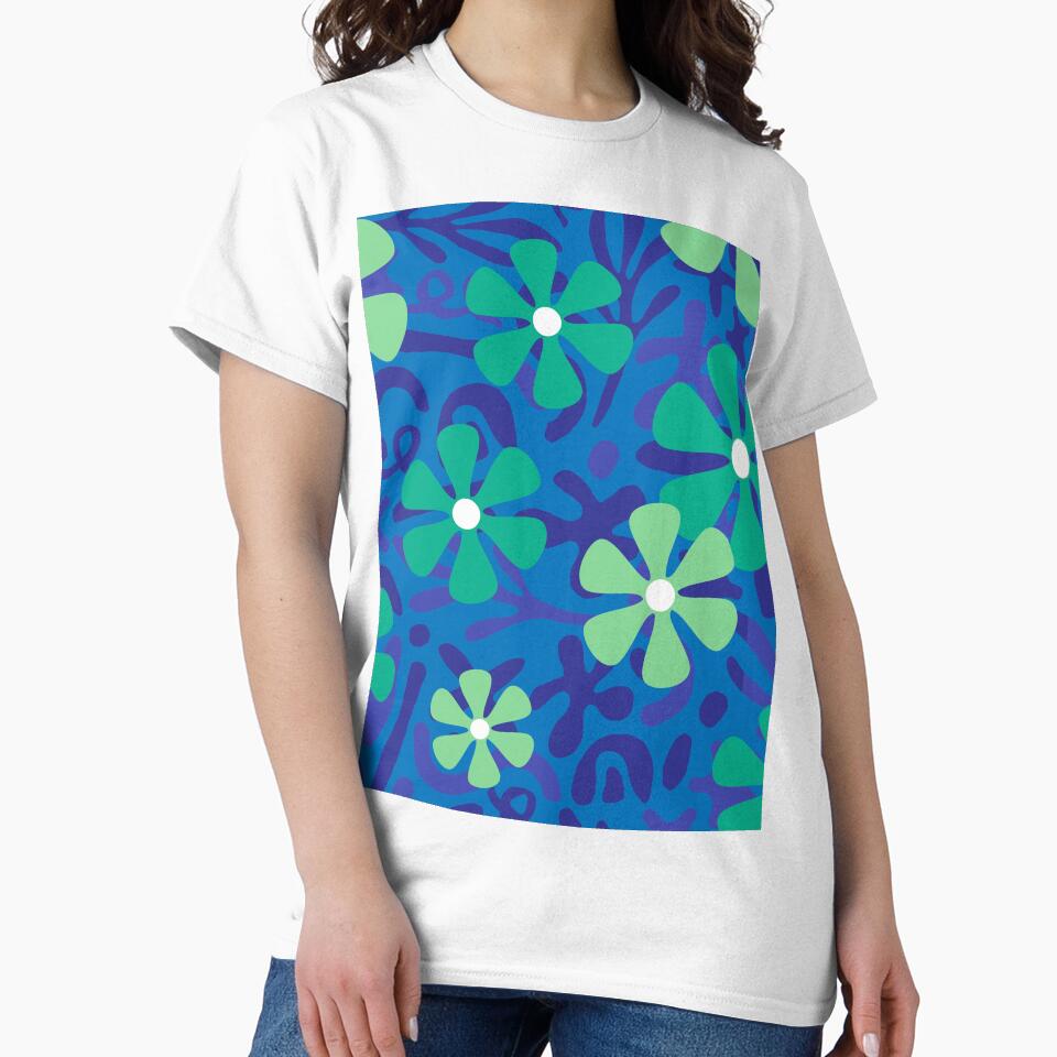 Purple pattern and green flowers retro pattern by BritishDelights