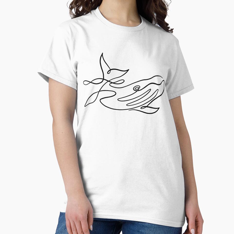 Whale one line in black by SibMa