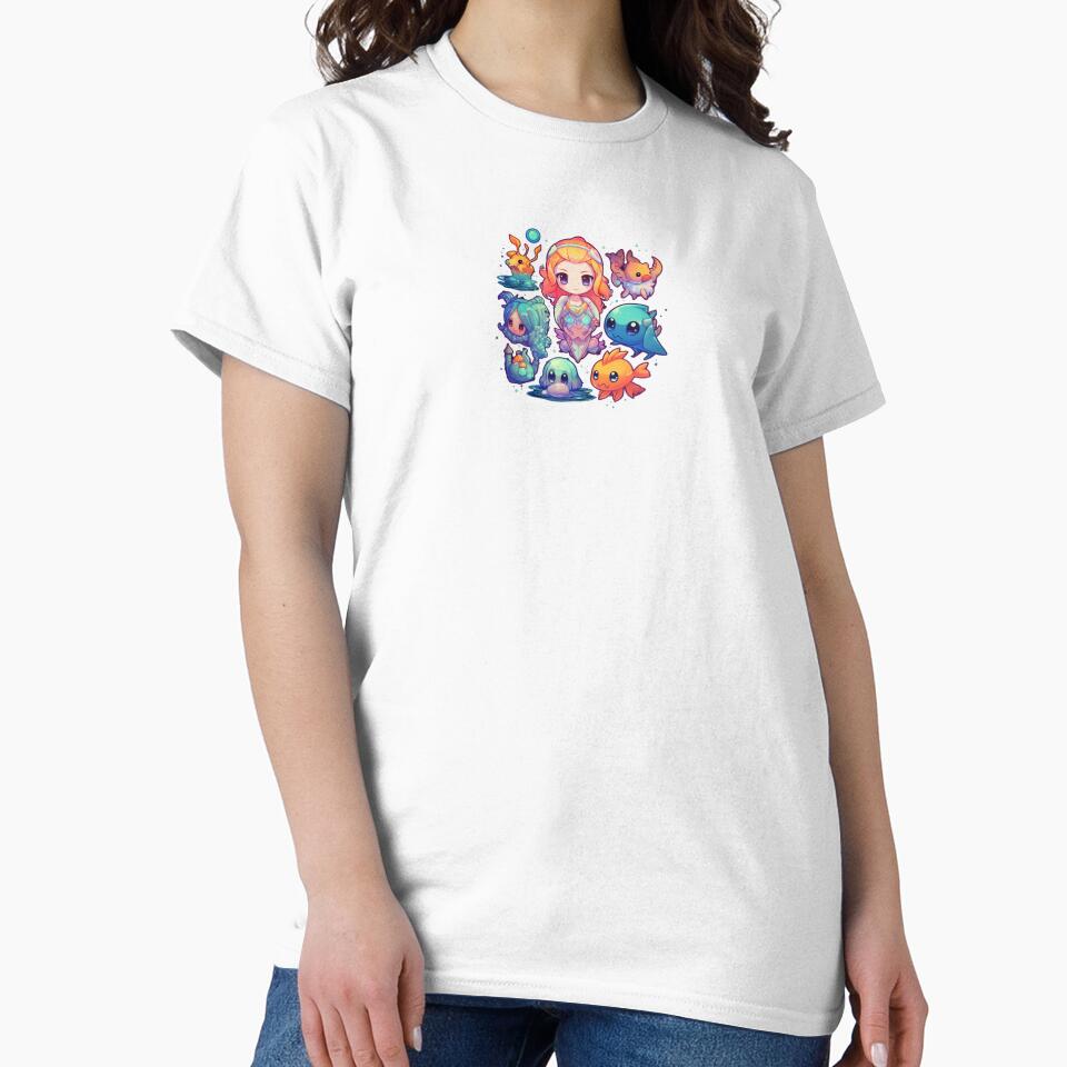 Cartoonish cute Sea girl and life by OLX4VA