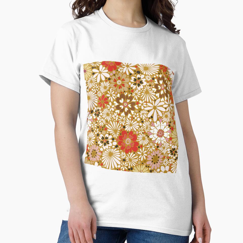 Retro floral pattern 70s groovy by ReneMagritteArt