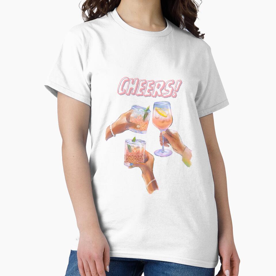 Cheers Cute Y2K Girly Cocktail Print by Femme Pastel Collective