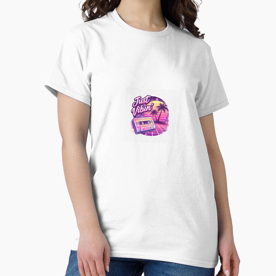 Just Vibin’ Vaporwave Sticker | 80s Retro Synthwave Aesthetic Sunset by SparkVault