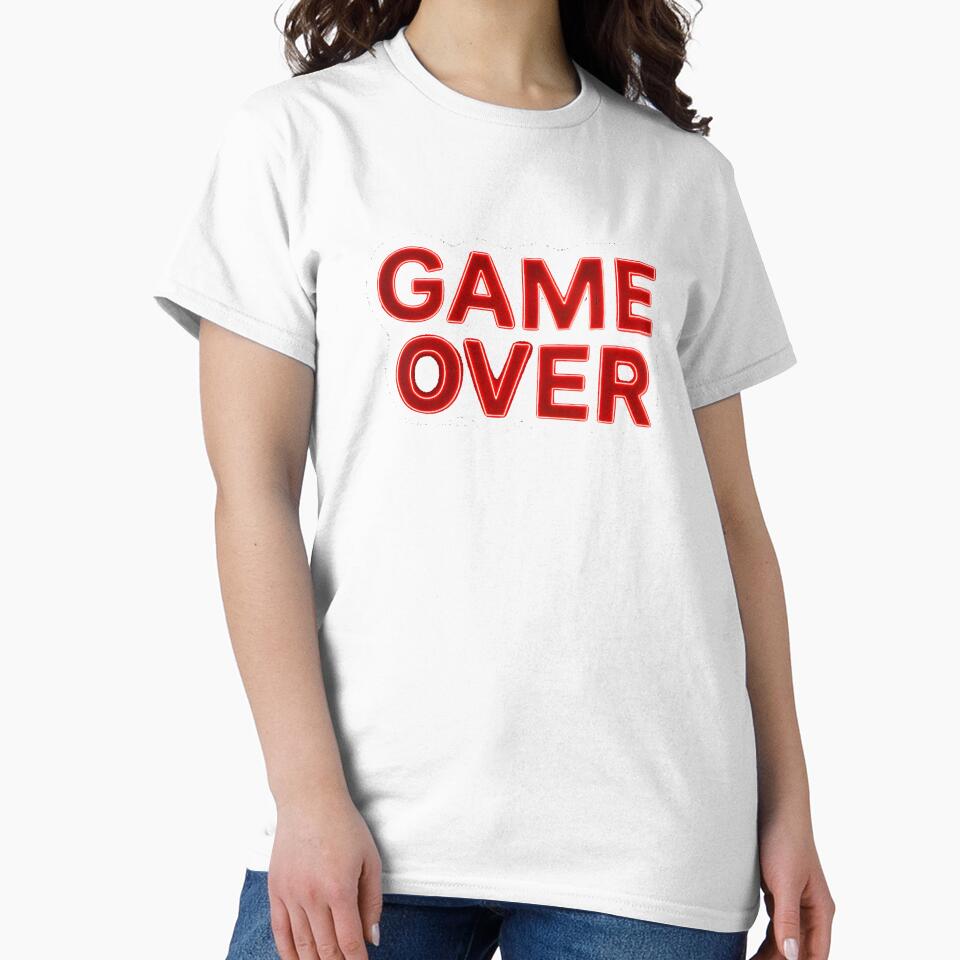 Retro Neon "Game Over" Arcade Sign (Center Print) by W-Rm