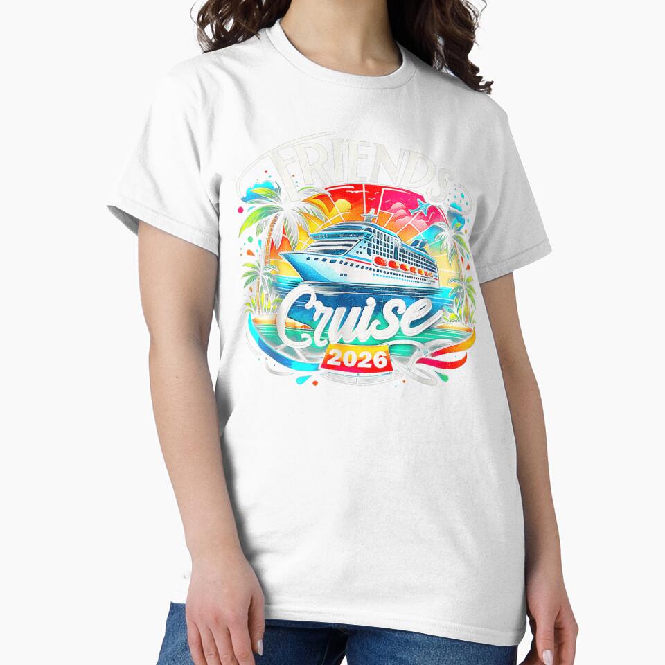Friends Cruise Vacation 2026 Tropical Travel Celebration Colorful Design by Taniyah Gomes
